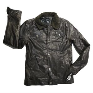 XRAY Faux LEATHER Jacket Coat Men's S Motorcycle Biker Bomber Flight Brown New